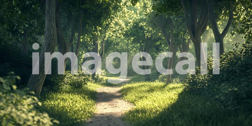 Sunlit Forest Path A Serene Nature Escape