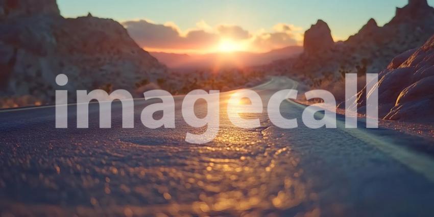 Sunset Landscape Serene Winter Scene with Mountain Range and Fro