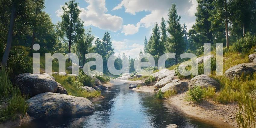 Serene Forest Stream A Breathtaking Nature Escape