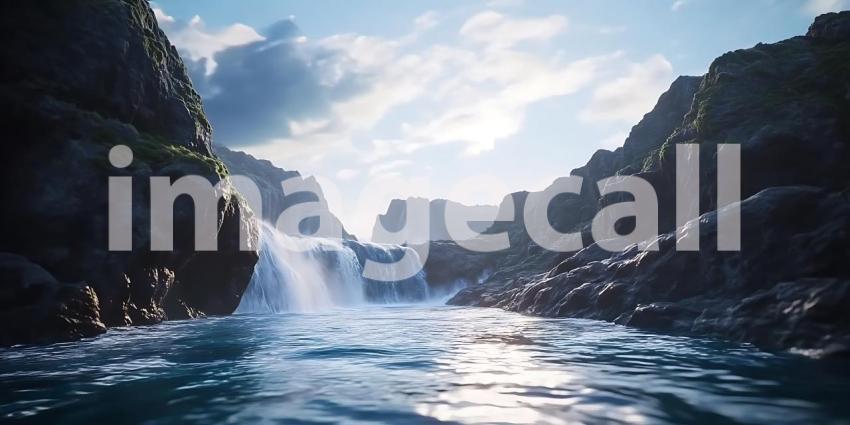 Stunning Waterfall Landscape Serene Nature Photography