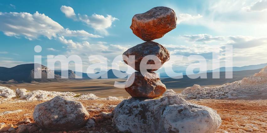 Balanced Rocks Desert Landscape Serenity