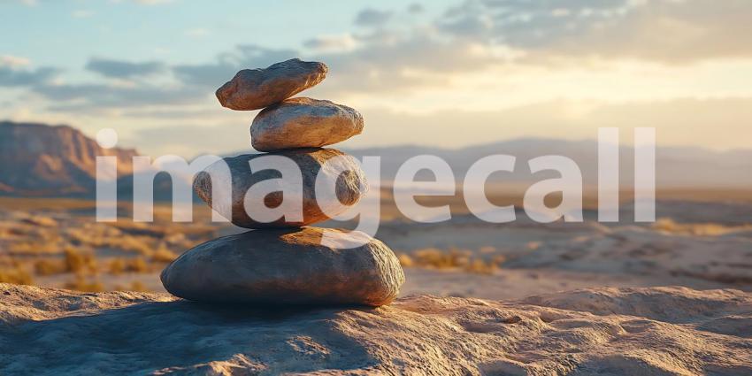 Balanced Rocks Serene Desert Landscape Photography