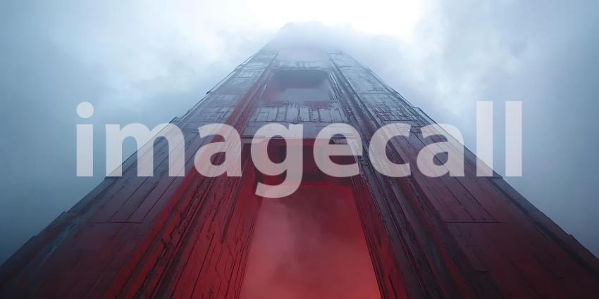 Glowing Red Chasm Dramatic Aerial Perspective