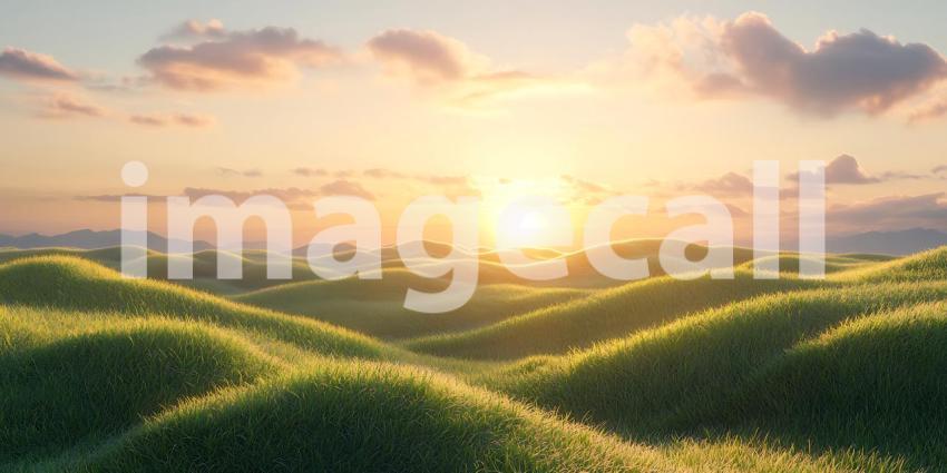 Sunrise Over Rolling Hills Scenic Landscape Photography Golden H