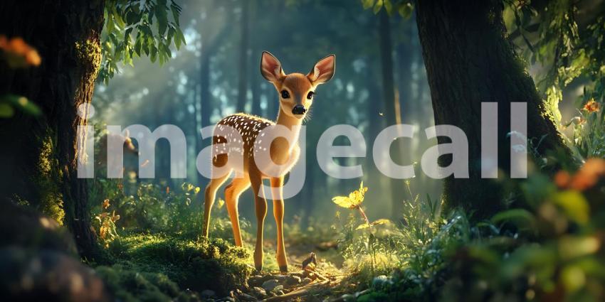 Fawn in Forest Magical Woodland Creature Photography