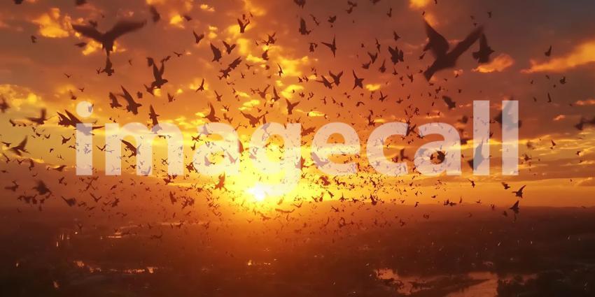 Sunset Bat Flight A Stunning Natural Spectacle