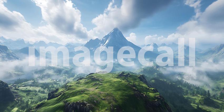 Majestic Mountain Vista Breathtaking Panoramic View