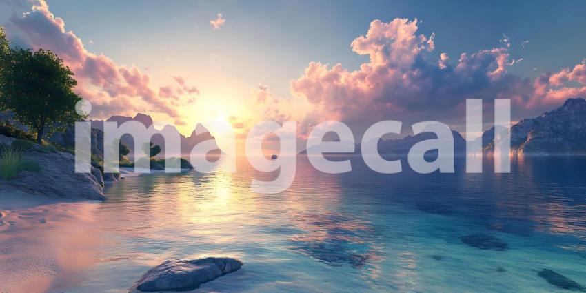 Sunset Paradise Serene Tropical Beachscape