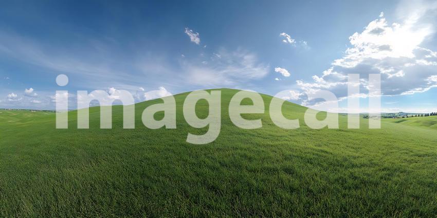 Serene Rolling Hills Lush Green Meadow Landscape