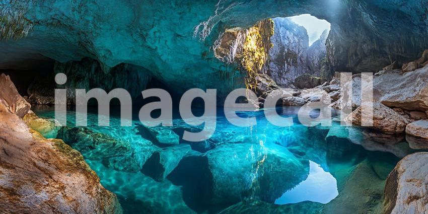 Vibrant Turquoise Lagoon Crystal Clear Underwater Paradise