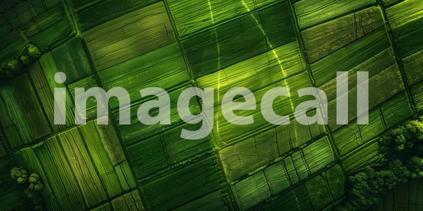 Aerial view of beautiful green agricultural fields background