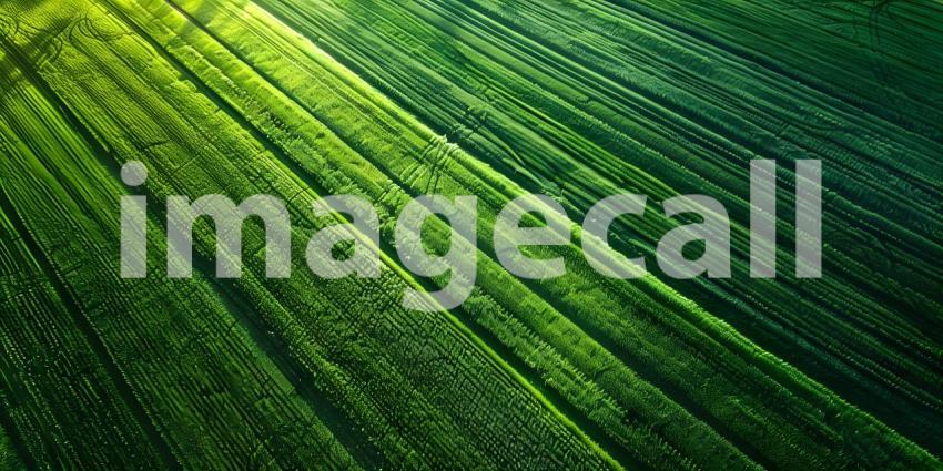 Aerial view of beautiful green agricultural fields background