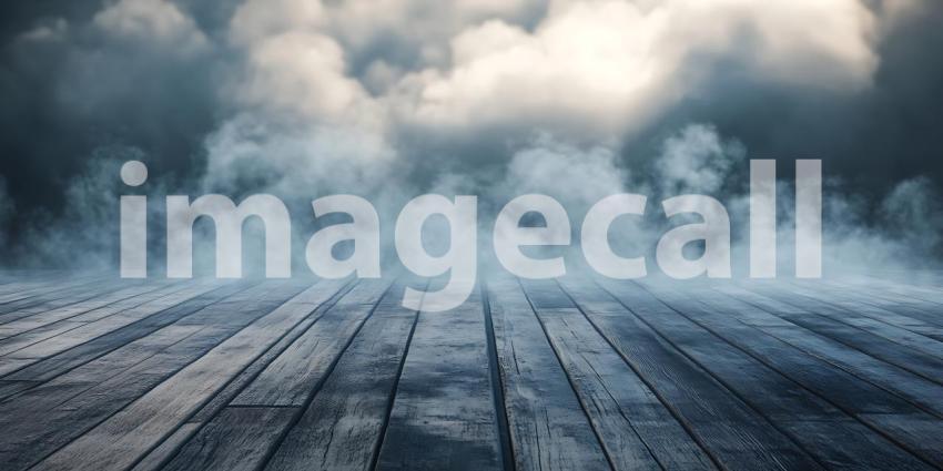 Mystic Wooden Path Dramatic Fog  Cloudscape