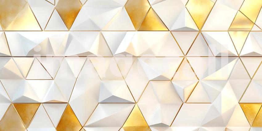 Stunning White and Gold Geometric Pattern Elegant Texture Backgr