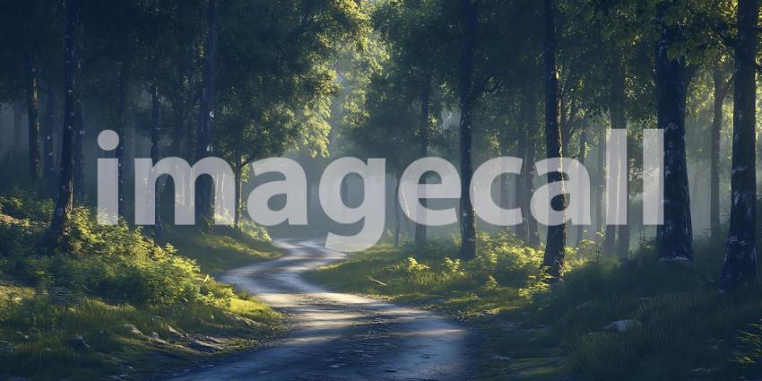 Serene Forest Path A Picturesque Nature Scene