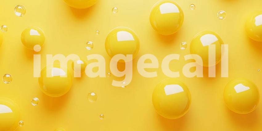 Vibrant Yellow Bubbles Abstract Texture Background