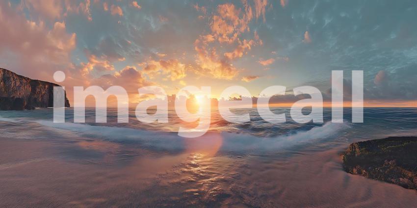 Stunning Sunrise Seascape Ocean Waves  Coastal Beauty