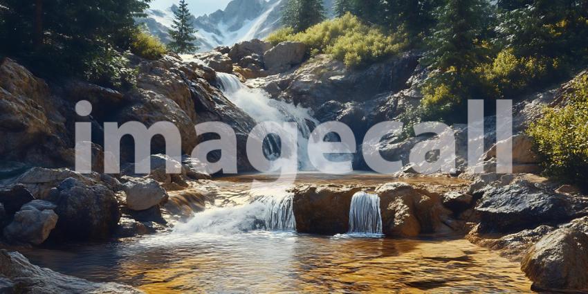 Majestic Mountain Waterfall A Breathtaking Nature Scene