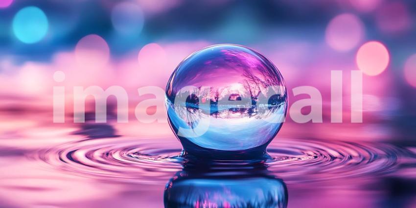 Stunning Crystal Orb Vibrant Bokeh Background Photography