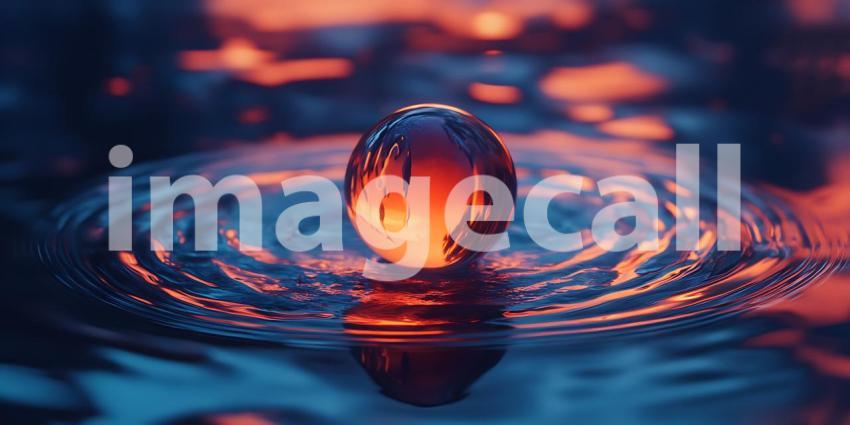 Vibrant Orb in Water Abstract Art Photography