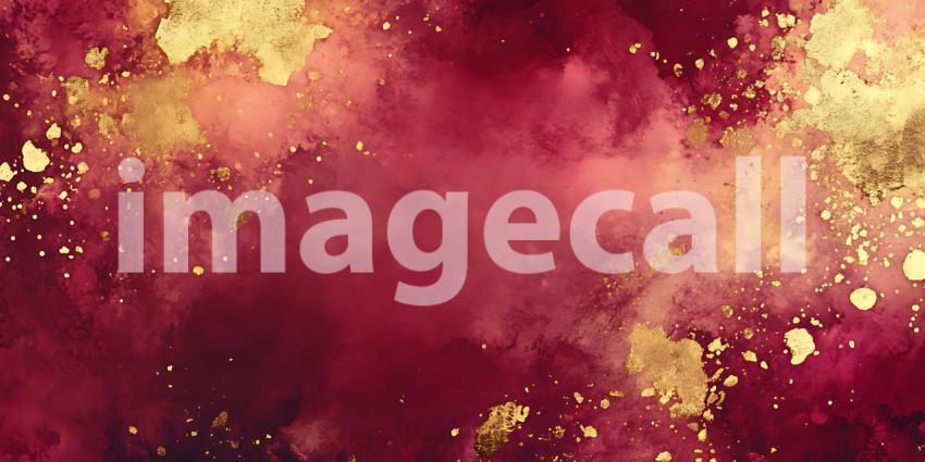 Burgundy Gold Watercolor Texture Abstract Art Background