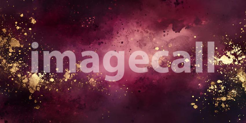 Cosmic Nebula Purple and Gold Galaxy Background