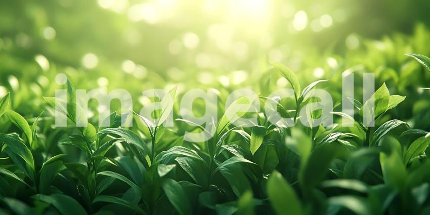 Lush Green Tea Plantation Vibrant Nature Photography