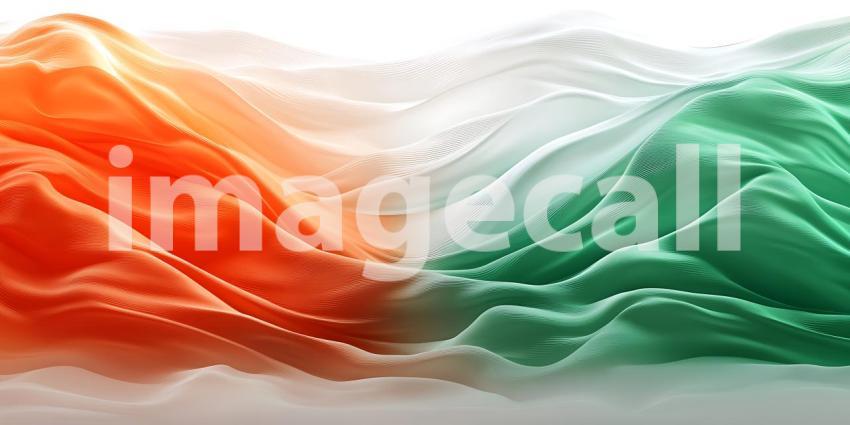 Abstract Mountain Range Orange and Green Hues Artistic Landscape