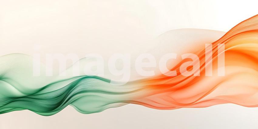 Abstract Fluid Art Green and Orange Swirls