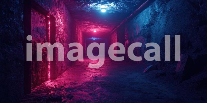 A mysterious tunnel, lined with glowing orbs, beckons the traveler deeper into the unknown, promising both danger and discovery