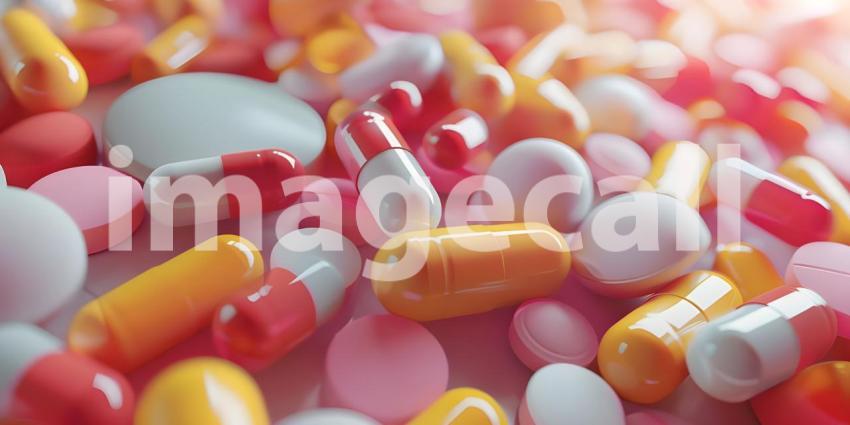 Assortment of Various Pills and Capsules: Diverse Shapes, Sizes, and Colors Depicting a Variety of Medications