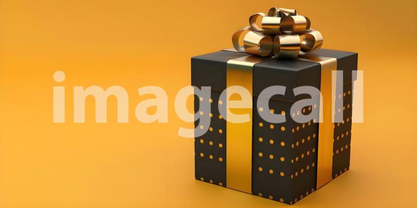 Festive Gift Box with Red Ribbon and Bow: Elegant and Neatly Wrapped Present Against a Solid Red Background