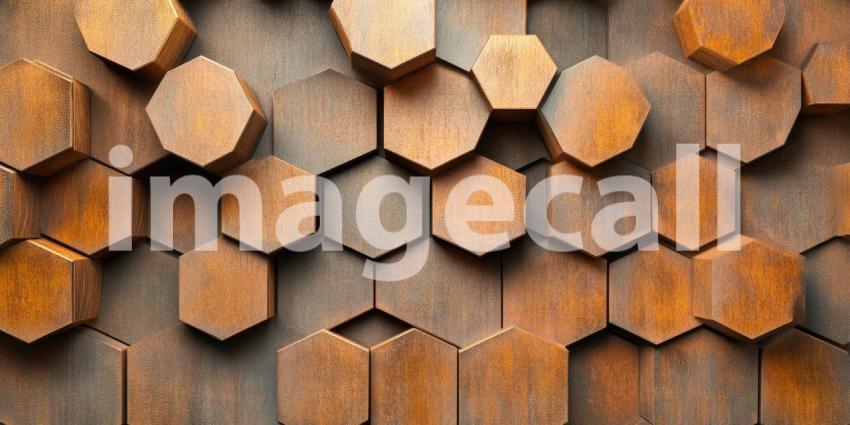 Warm Hexagonal Pattern: Tessellated Mosaic of Hexagons in Shades of Orange, Yellow, and White, Creating a Vibrant and Geometric Design