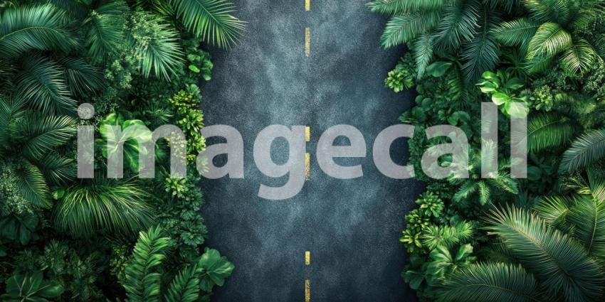 A Verdant Tapestry: Where Asphalt Meets Eden, Nature's Serpentine Path Through a Lush, Tropical Paradise