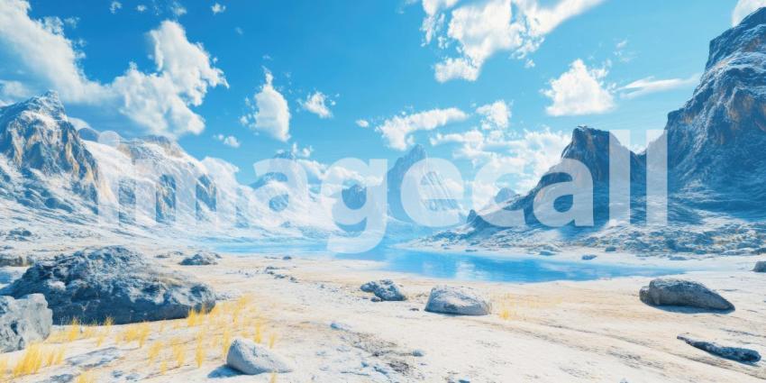 A sun-drenched mountain vista, where nature's beauty unfolds in all its glory