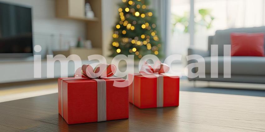 A cozy Christmas scene with beautifully wrapped gifts awaiting their special moment