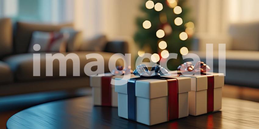 A cozy Christmas scene with beautifully wrapped gifts awaiting their special moment