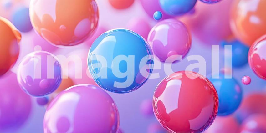 A kaleidoscopic explosion of vibrant orbs, ranging from deep magenta to shimmering turquoise, creates a mesmerizing visual symphony