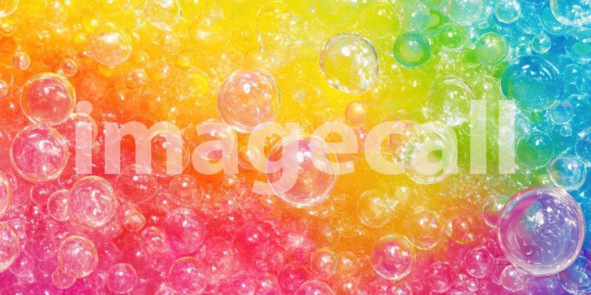 A kaleidoscopic explosion of vibrant orbs, ranging from deep magenta to shimmering turquoise, creates a mesmerizing visual symphony