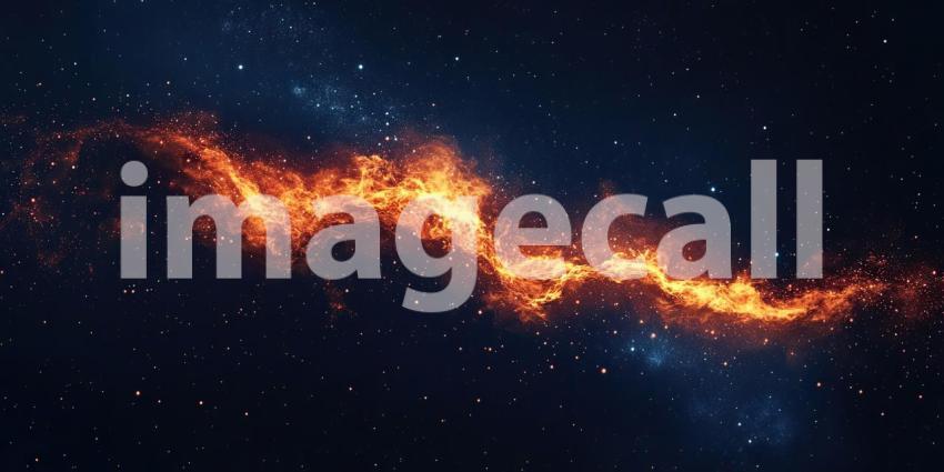 A fiery torrent of energy erupts across the vast expanse of space, illuminating distant stars and nebulae in a breathtaking display of cosmic power