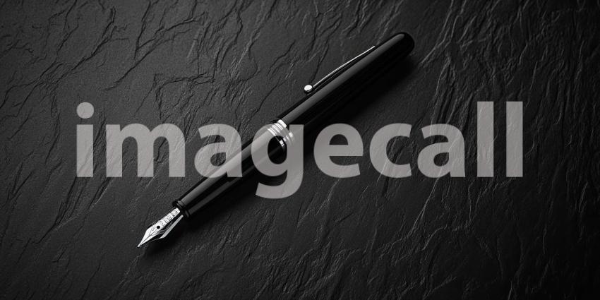 A Writer's Instrument - A sleek fountain pen rests gracefully on a textured surface, poised and ready to capture thoughts and ideas on paper