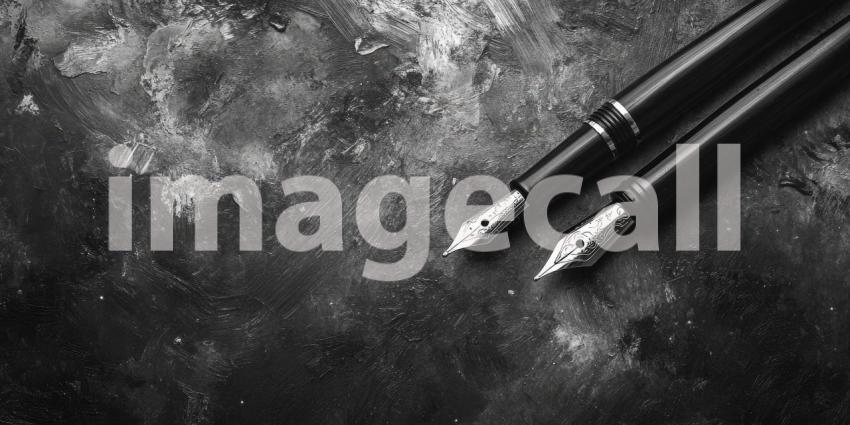A Writer's Instrument - A sleek fountain pen rests gracefully on a textured surface, poised and ready to capture thoughts and ideas on paper