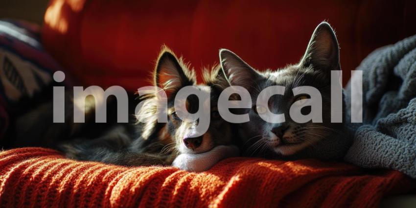 An unlikely friendship blossoms between a curious cat and a loyal golden retriever