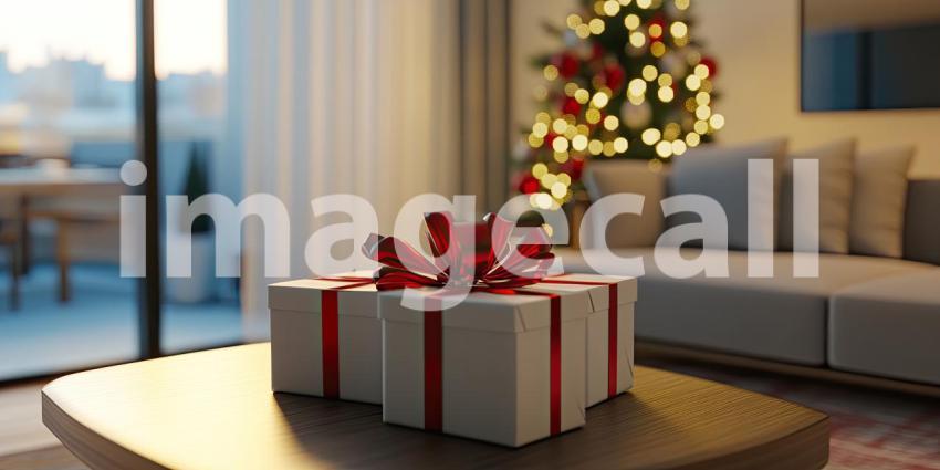 A cozy Christmas scene with beautifully wrapped gifts awaiting their special moment