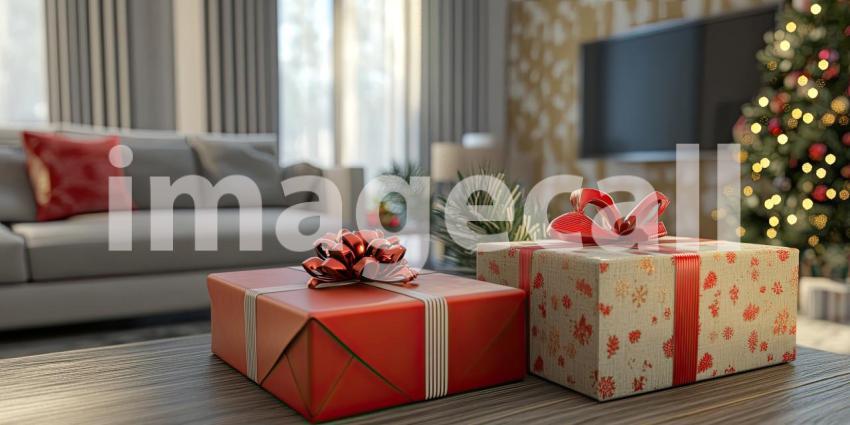 A cozy Christmas scene with beautifully wrapped gifts awaiting their special moment
