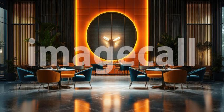 Sunlight streams through a wall of windows, illuminating a stylish restaurant interior adorned with lush greenery and inviting seating arrangements