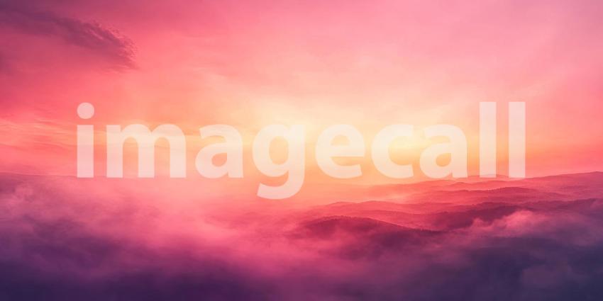 A Crimson Sky: A dramatic scene of fiery clouds erupting across the horizon, casting an ethereal glow