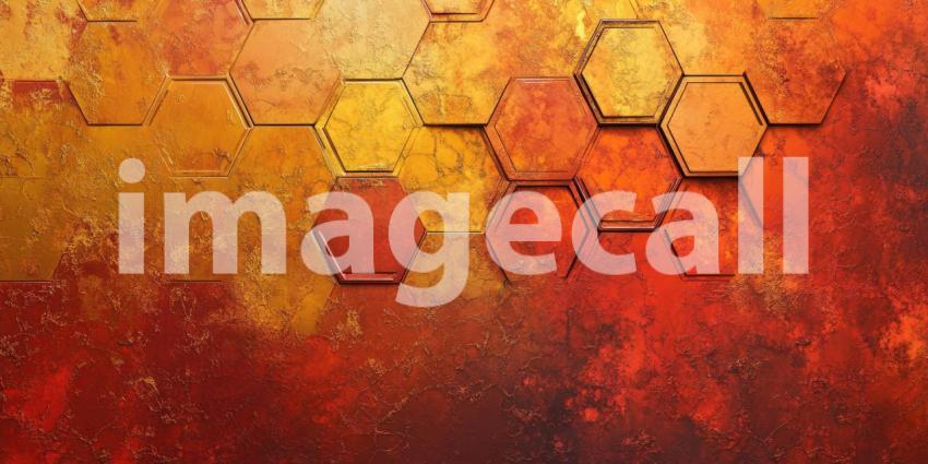 A Tapestry of Time: A weathered hexagonal pattern, where gold gleams through the cracks of time
