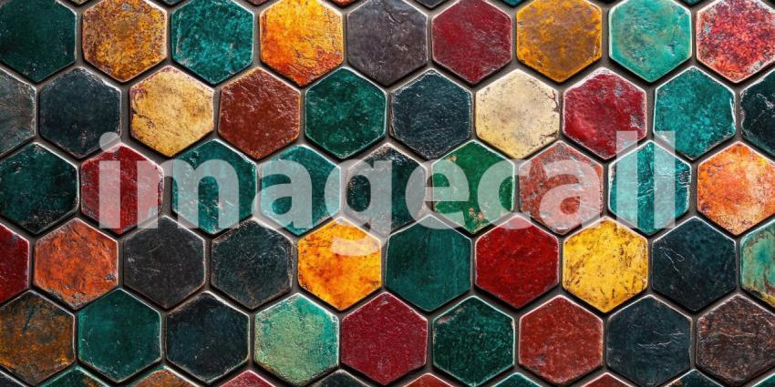 A Mosaic of Memories: A weathered hexagonal pattern, each tile a story waiting to be told
