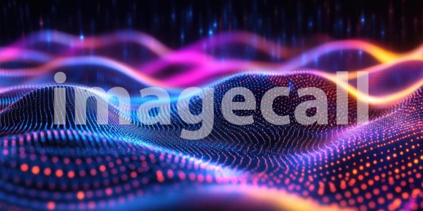 A Kaleidoscope of Lights: A vibrant stage bathed in a dazzling array of colorful lights, ready for the show to begin